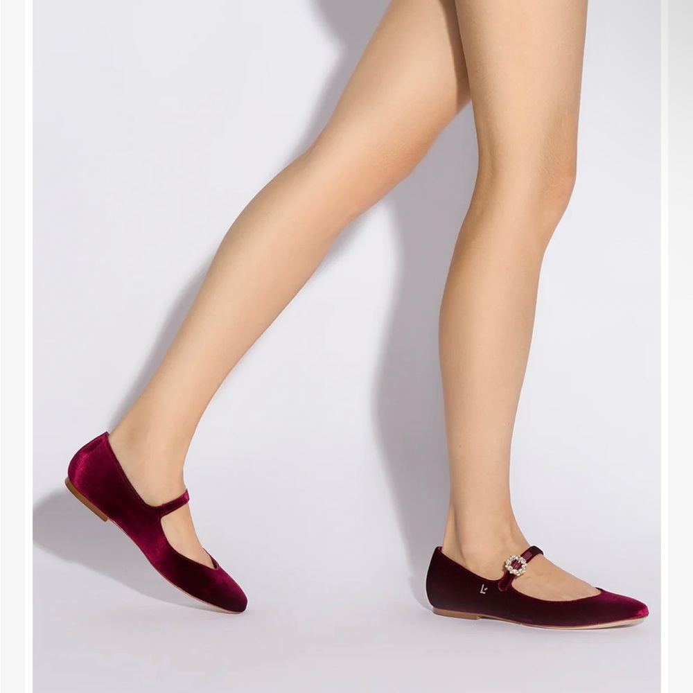 Larroudé Burgundy Blair Mary Jane Ballet Flat - Picture 4 of 4
